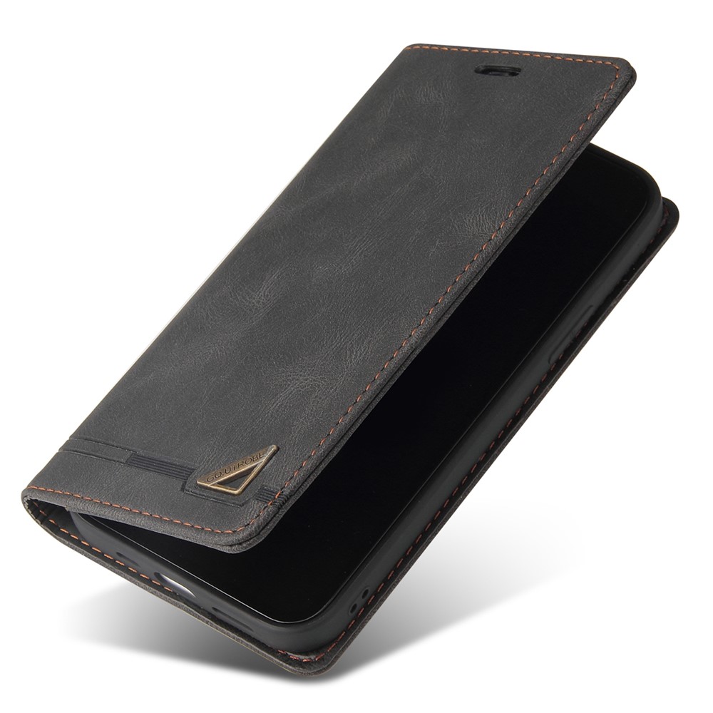 GQ.UTROBE 008 Series RFID Blocking Anti-swiping Skin Touch Drop-proof PU Leather Magnetic Auto-absorbed Phone Case with Stand Wallet for Samsung Galaxy S22+ 5G - Black-8