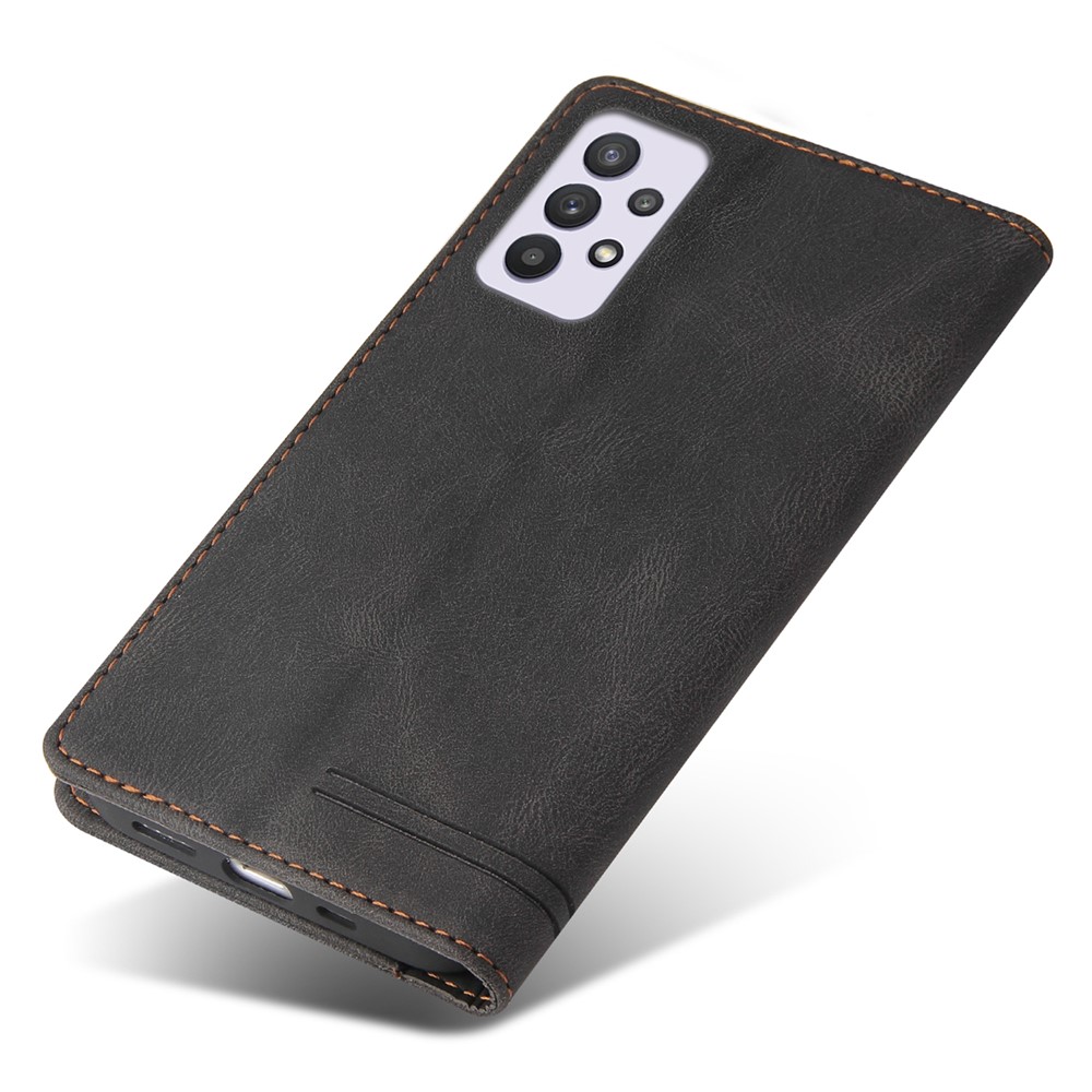 GQ.UTROBE 008 Series Stand Wallet Function RFID Blocking Anti-swiping Phone Case Skin Touch PU Leather Magnetic Auto-absorbed Cover for Samsung Galaxy A33 5G - Black-7