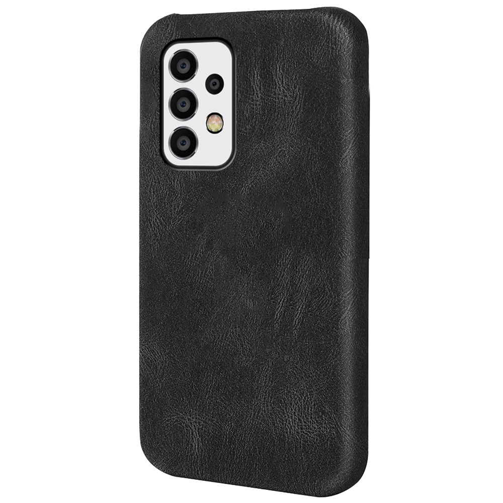 Bump-proof PU Leather Coated PC Case Incomplete Covering Mobile Phone Shell for Samsung Galaxy A53 5G - Black-2