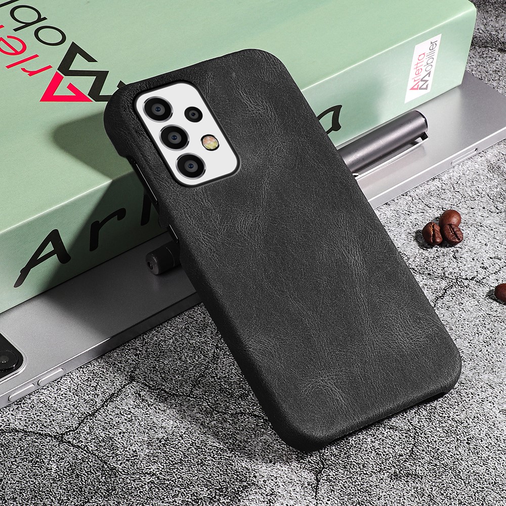 Bump-proof PU Leather Coated PC Case Incomplete Covering Mobile Phone Shell for Samsung Galaxy A53 5G - Black-4