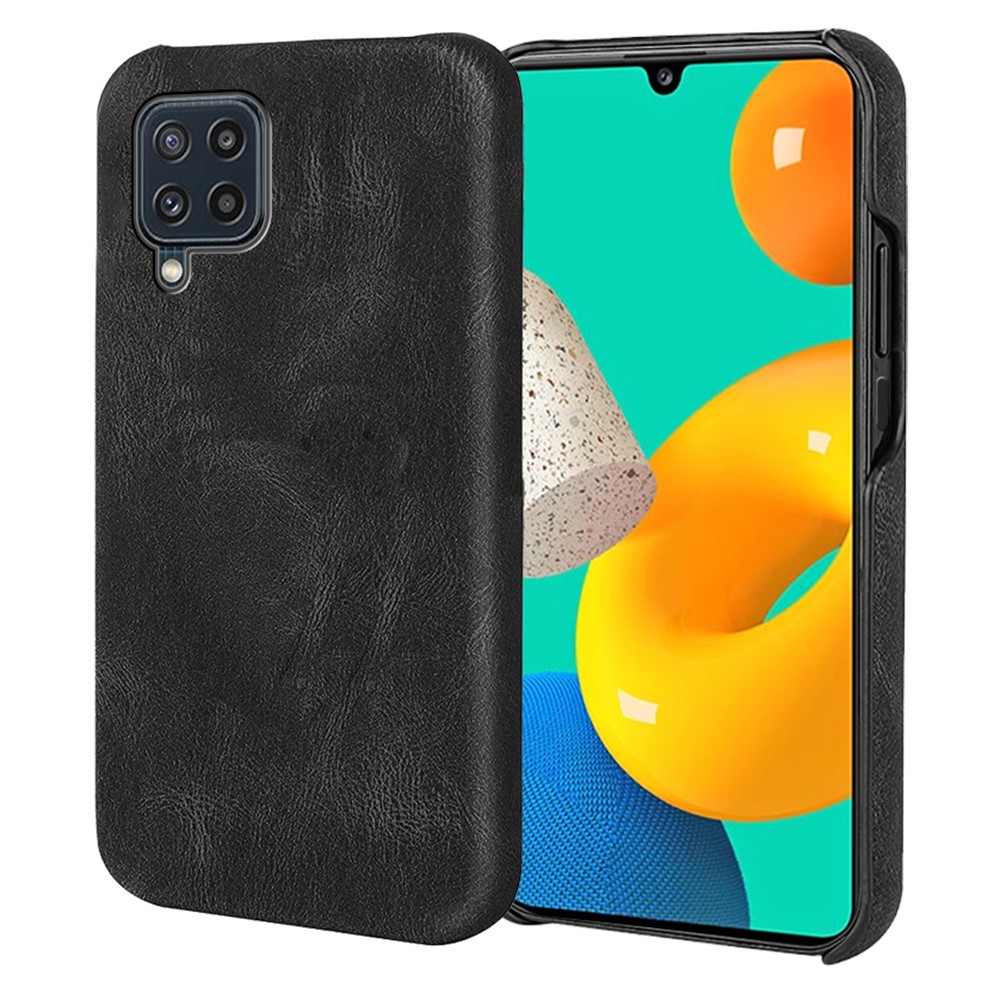 PU Leather Coated Hard PC Back Cover Mobile Phone Case for Samsung Galaxy M32 (Global Version) - Black-1