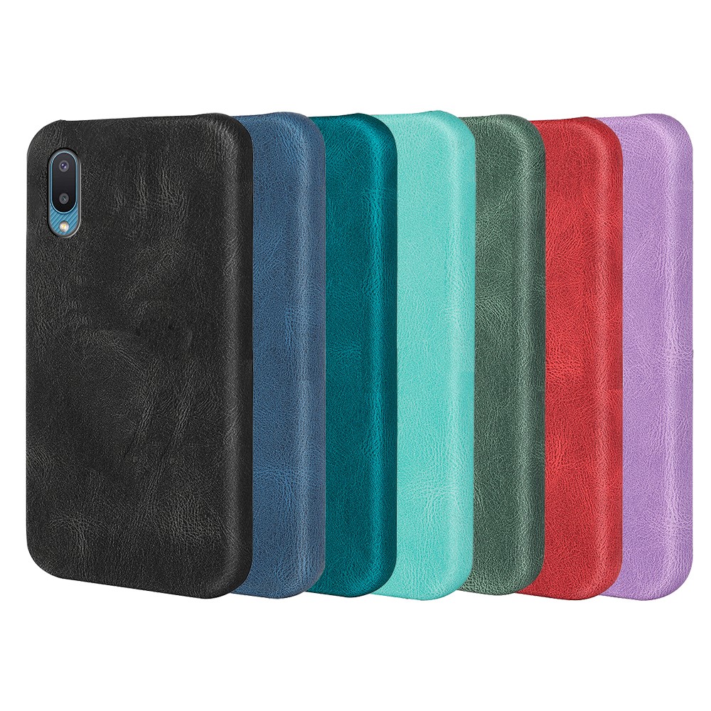 PU Leather Coating Incomplete Covering PC Hard Phone Case Shell for Samsung Galaxy M02/A02 - Black-5