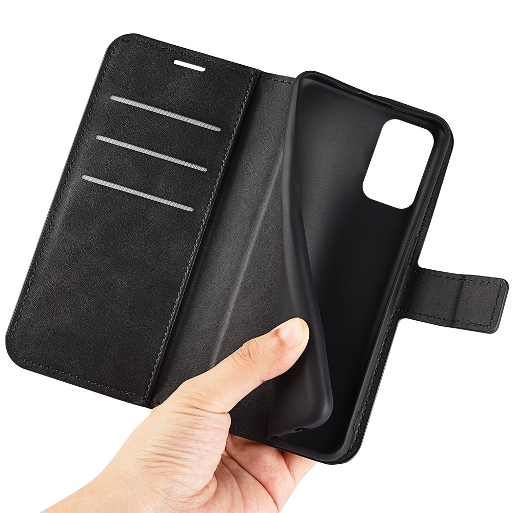 Folio Flip PU Leather + Soft Inner TPU Phone Case Foldable Horizontal Stand Wallet Protective Cover for Samsung Galaxy A73 5G - Black-6