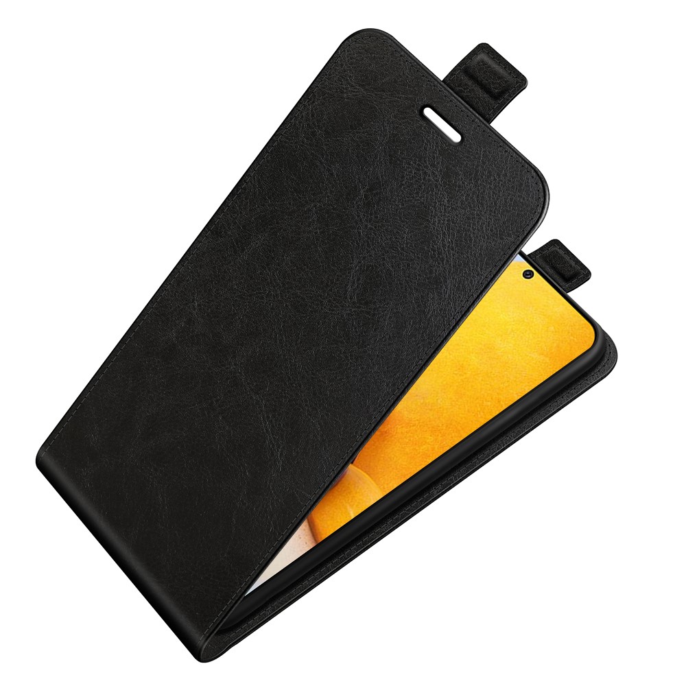 Crazy Horse Texture Vertical Flip PU Leather + TPU Cover Phone Shell Protector with Card Slot Design for Samsung Galaxy A73 5G - Black-6