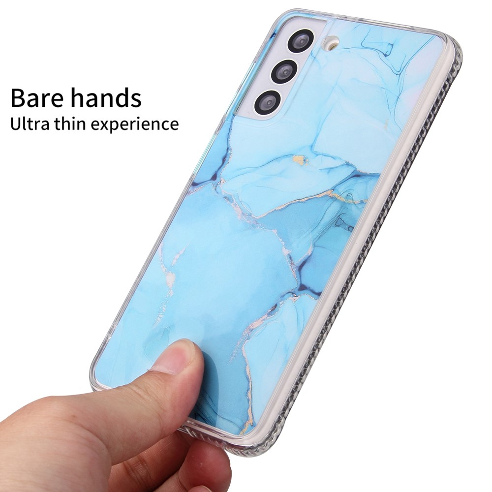 Glaze Marble Pattern Design Anti-Scratch Shockproof Acrylic + TPU Protective Case for Samsung Galaxy S22 5G- Black-6