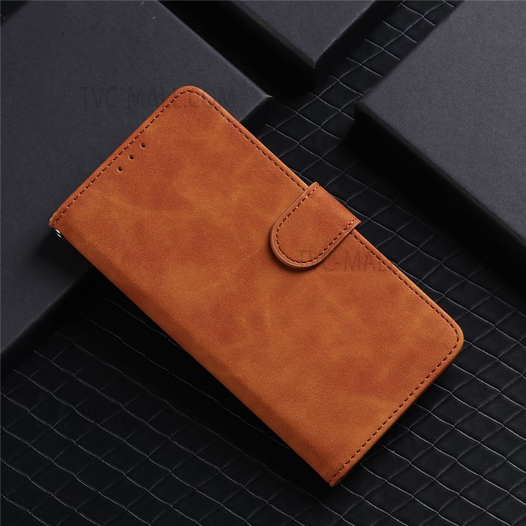 Anti-fingerprint Shockproof Mobile Phone Case PU Leather Stand Phone Cover Wallet for Samsung Galaxy A53 5G - Brown-10