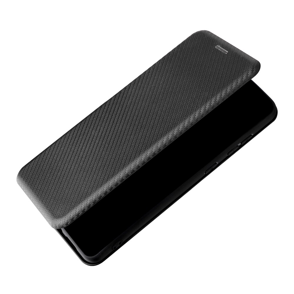 Carbon Fiber Texture Card Holder Phone Case Foldable Stand PU Leather Cover for Samsung Galaxy A73 5G - Black-8