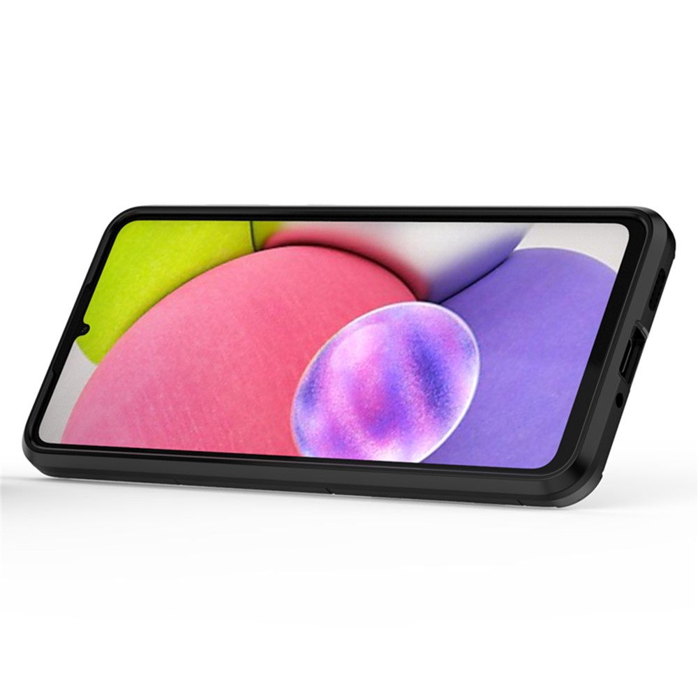 Anti-scratch Soft TPU Hard PC Protective Phone Case with Ring Holder Kickstand for Samsung Galaxy A33 5G - Black-4