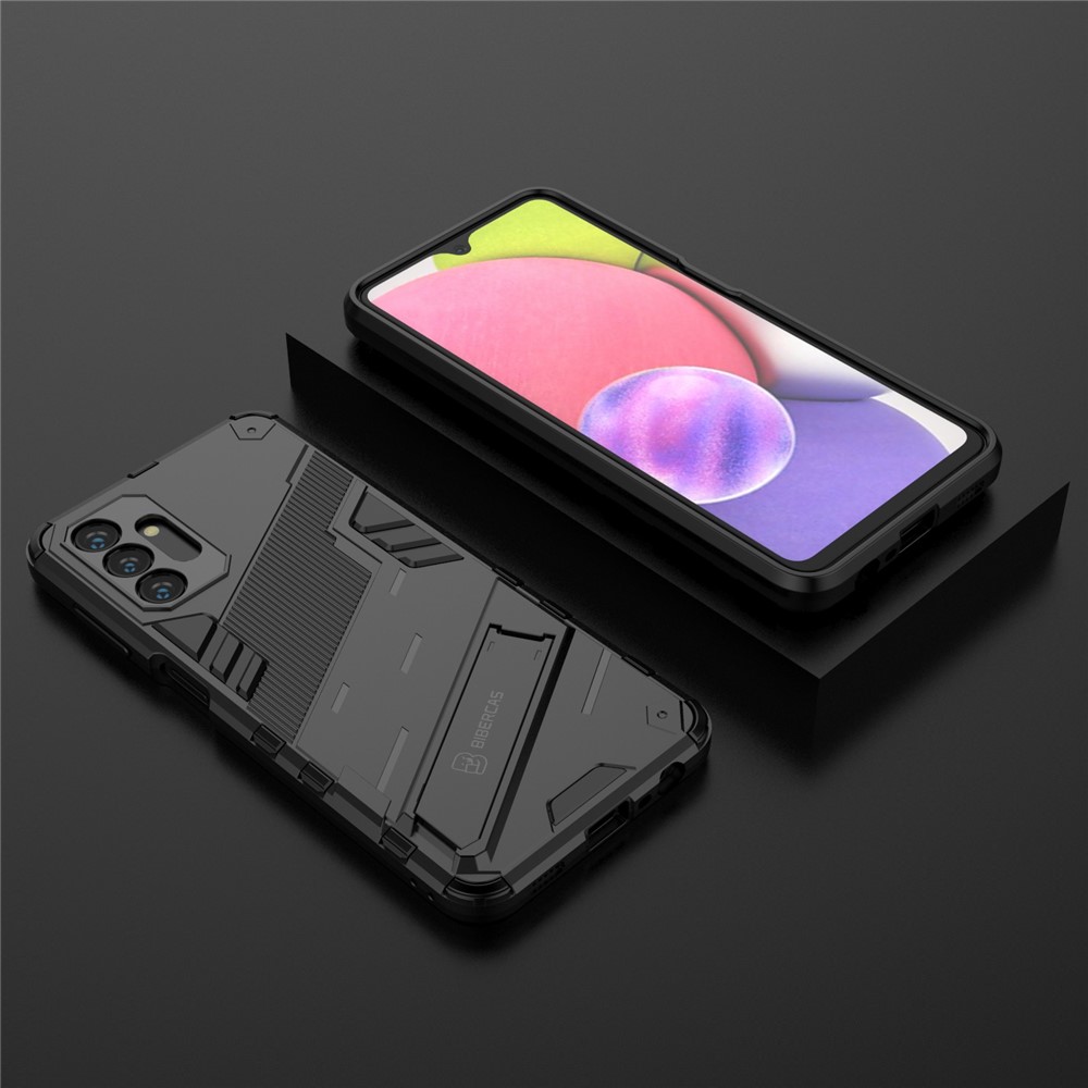 Shockproof Hybrid TPU + PC Cover Protective Phone Case with Kickstand for Samsung Galaxy A13 5G - Black-10