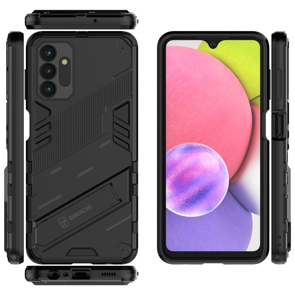 Shockproof Hybrid TPU + PC Cover Protective Phone Case with Kickstand for Samsung Galaxy A13 5G - Black-7