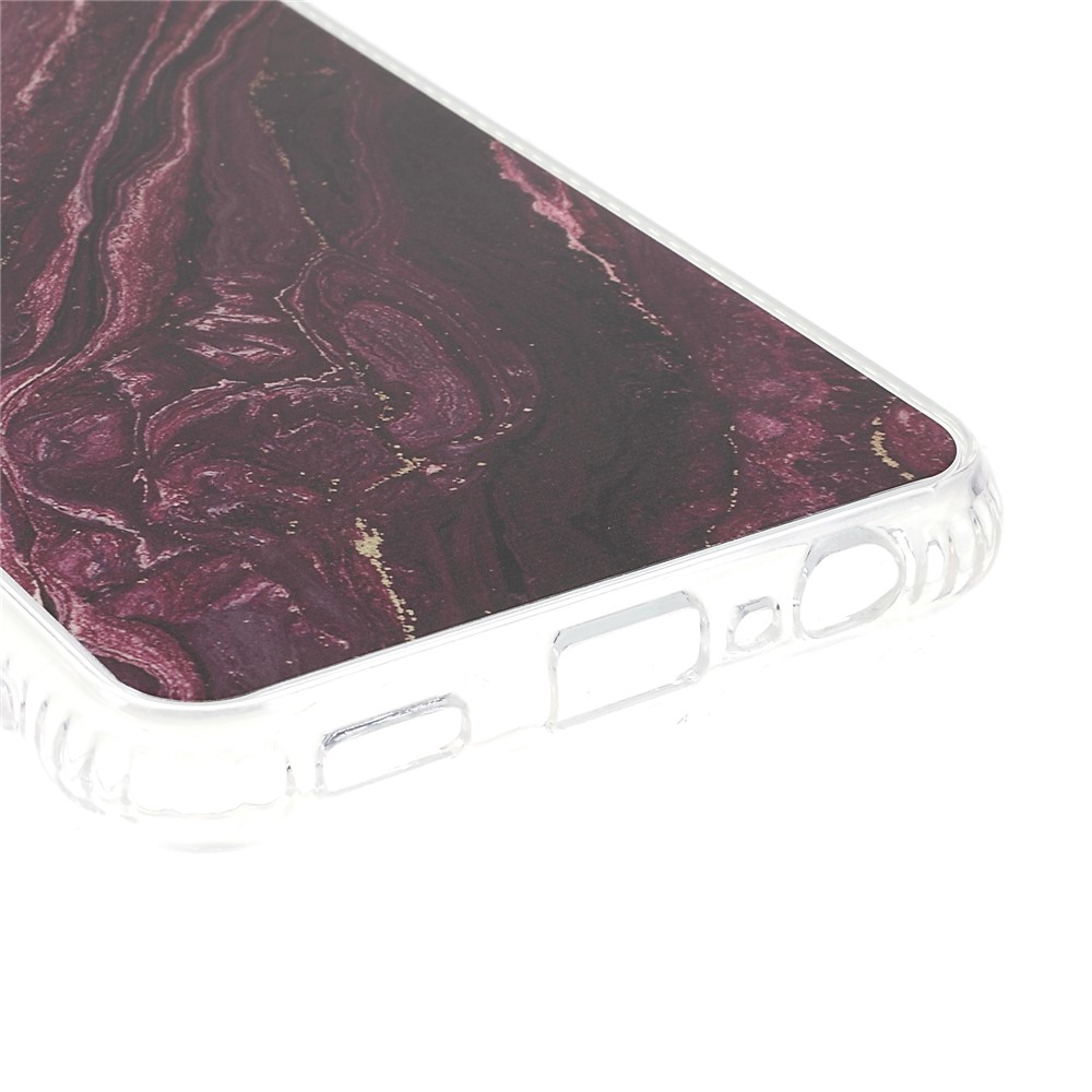 TPU+Acrylic Glittering Marble Pattern Light Slim Hybrid Phone Case Protector for Samsung Galaxy A13 5G - Wine Red-5
