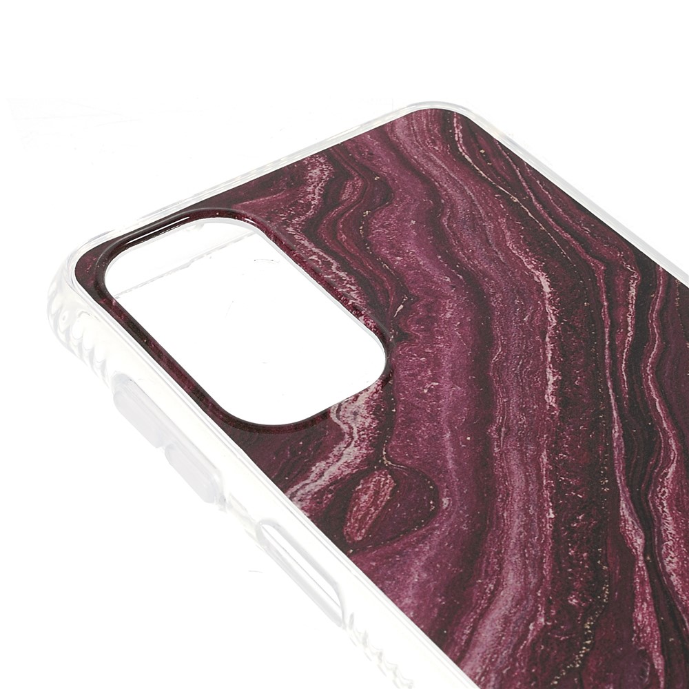 TPU+Acrylic Glittering Marble Pattern Light Slim Hybrid Phone Case Protector for Samsung Galaxy A13 5G - Wine Red-6