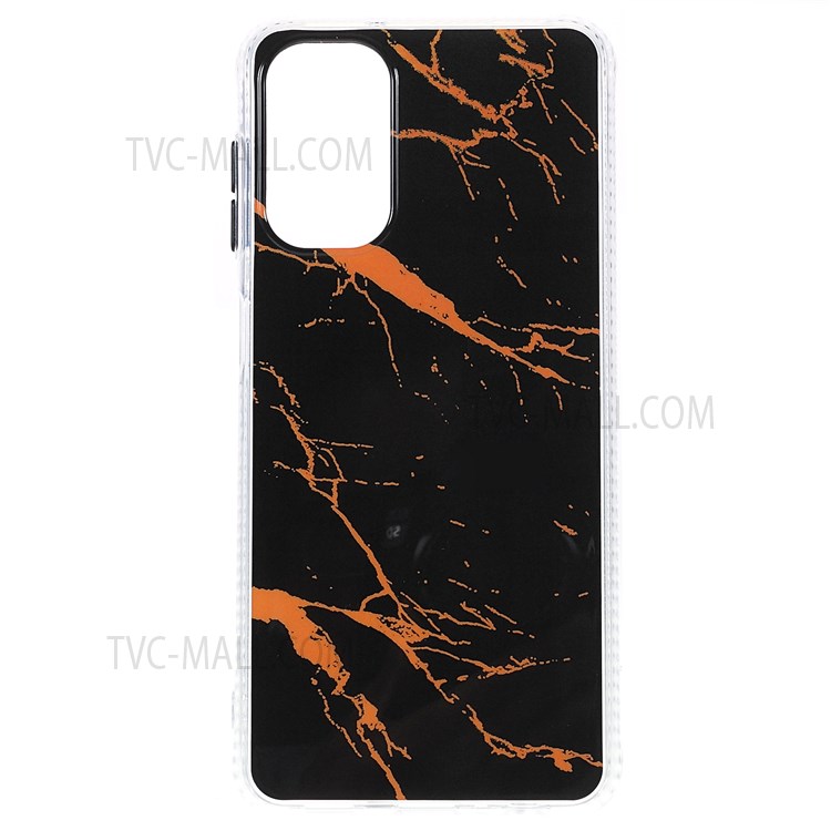 Soft TPU Bumper Anti-Scratch Acrylic Back Plate with Glaze Marble Pattern Phone Case for Samsung Galaxy A13 5G - Black-1