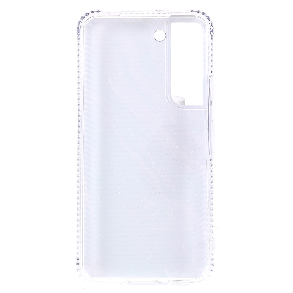 Anti-fall Anti-scratch TPU+Acrylic Hybrid Cover Glittering Marble Pattern Phone Case for Samsung Galaxy S22+ 5G - Wine Red-3