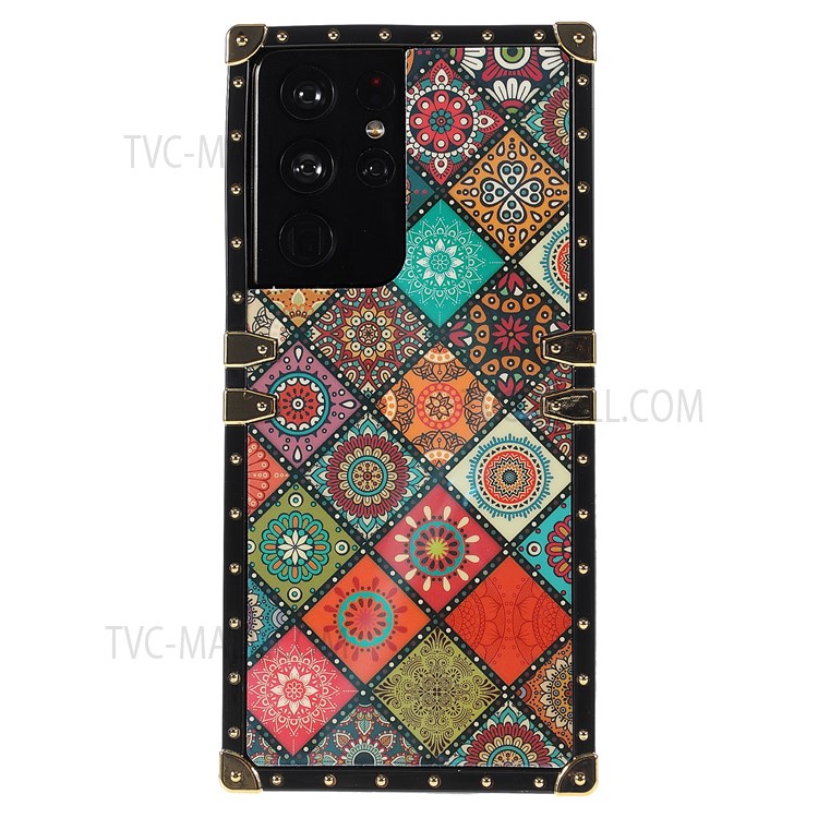 For Samsung Galaxy S21 Ultra 5G Stylish Pattern Printing Anti-scratch Phone Case Electroplating Flexible TPU Mobile Phone Cover for Samsung Galaxy S21 Ultra 5G - National Style-2
