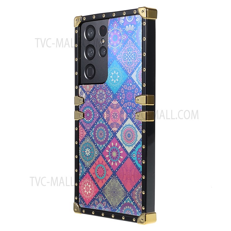 For Samsung Galaxy S21 Ultra 5G Stylish Pattern Printing Anti-scratch Phone Case Electroplating Flexible TPU Mobile Phone Cover for Samsung Galaxy S21 Ultra 5G - National Style-3