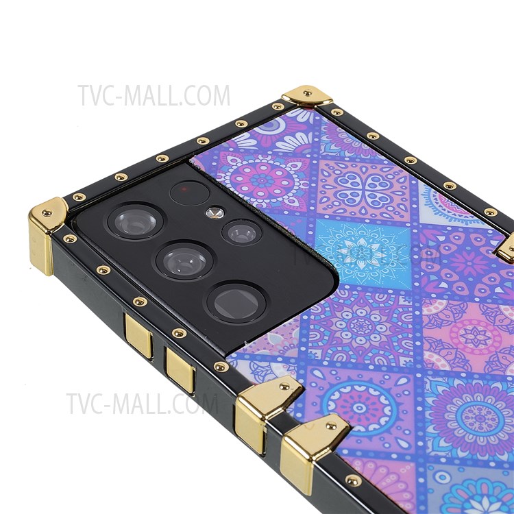 For Samsung Galaxy S21 Ultra 5G Stylish Pattern Printing Anti-scratch Phone Case Electroplating Flexible TPU Mobile Phone Cover for Samsung Galaxy S21 Ultra 5G - National Style-6