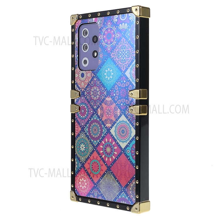 Glossy Ethnic Style Pattern Printing Electroplating TPU Straight Corner Anti-scratch Phone Cover for Samsung Galaxy A52 4G/5G/A52s 5G - National Style-3