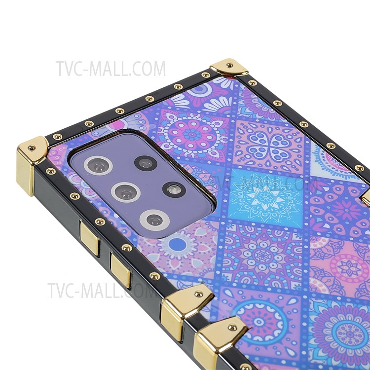 Glossy Ethnic Style Pattern Printing Electroplating TPU Straight Corner Anti-scratch Phone Cover for Samsung Galaxy A52 4G/5G/A52s 5G - National Style-6