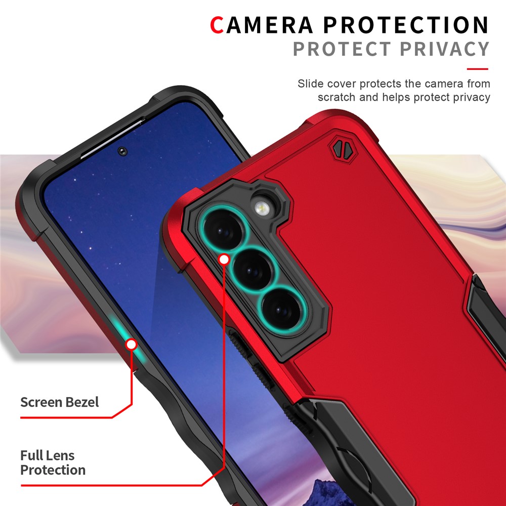 Hybrid Impact Anti-Slip Shockproof Soft TPU Hard PC Protective Phone Cover for Samsung Galaxy S22+ 5G - Black-3