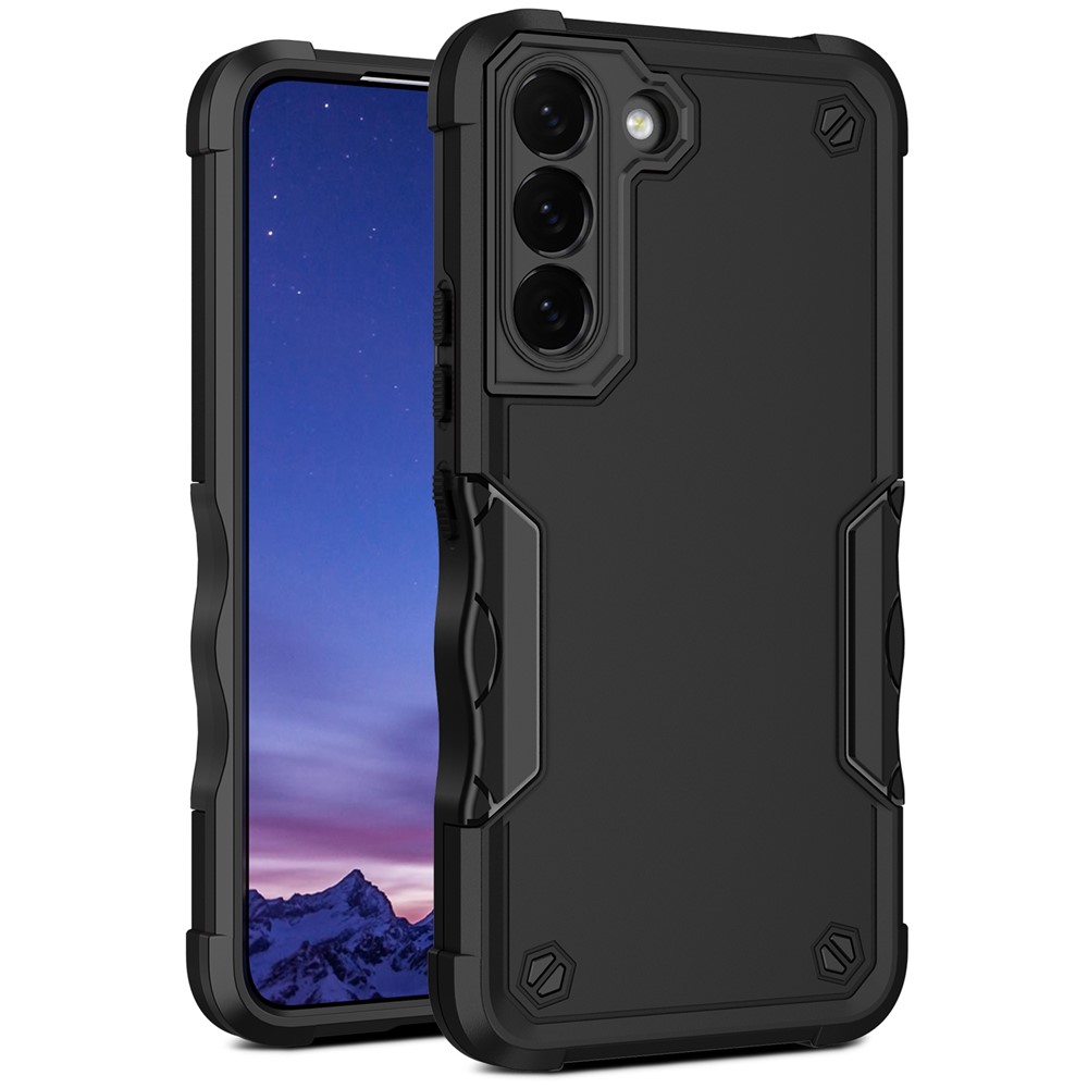Anti-Drop Hard PC Back Soft TPU Shockproof Protective Case for Samsung Galaxy S22 5G - Black-1