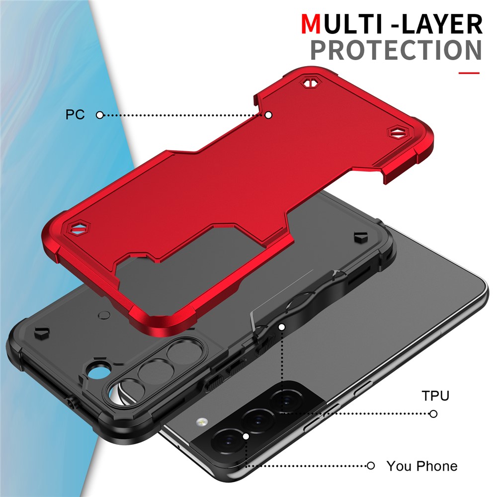 Anti-Drop Hard PC Back Soft TPU Shockproof Protective Case for Samsung Galaxy S22 5G - Black-2