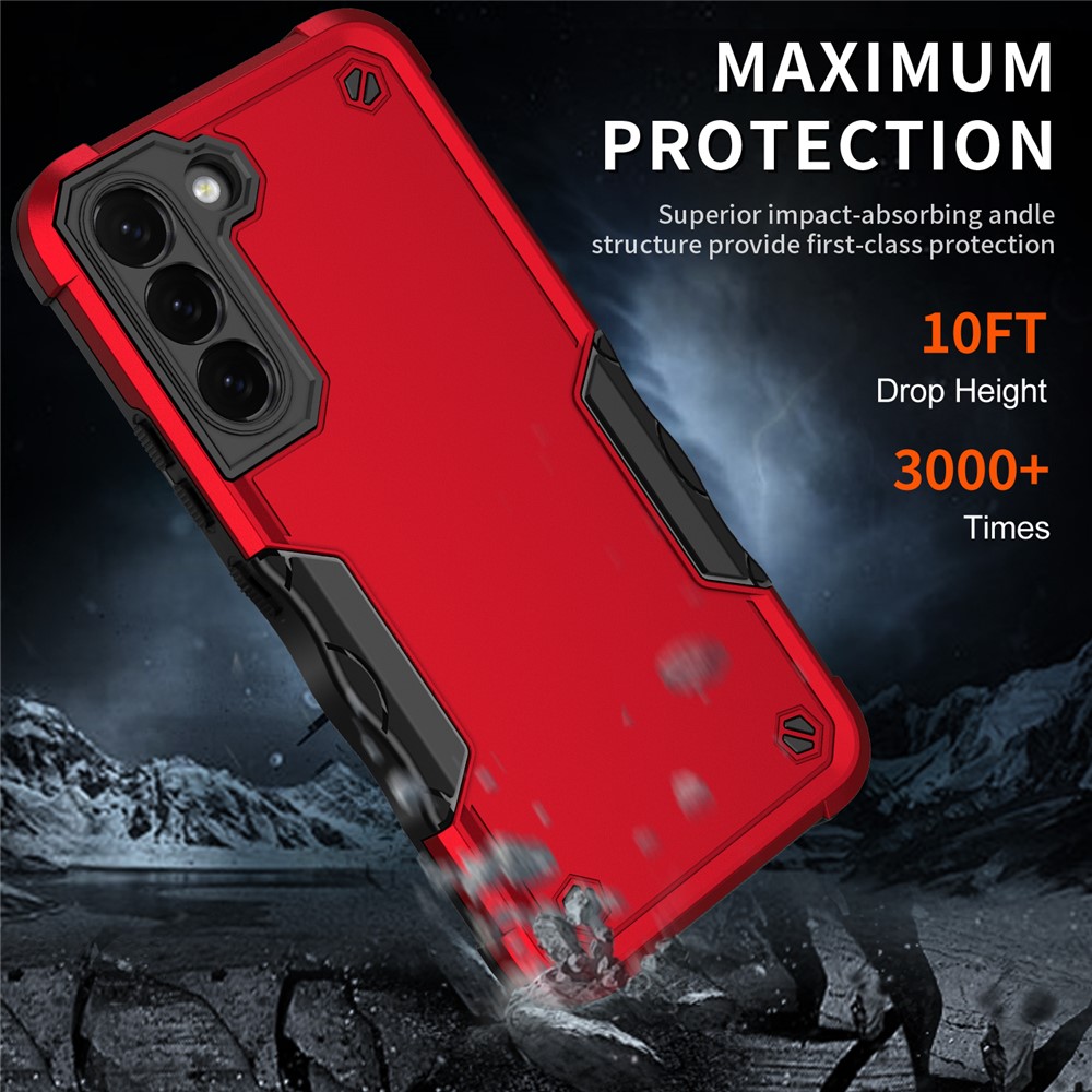 Anti-Drop Hard PC Back Soft TPU Shockproof Protective Case for Samsung Galaxy S22 5G - Black-5
