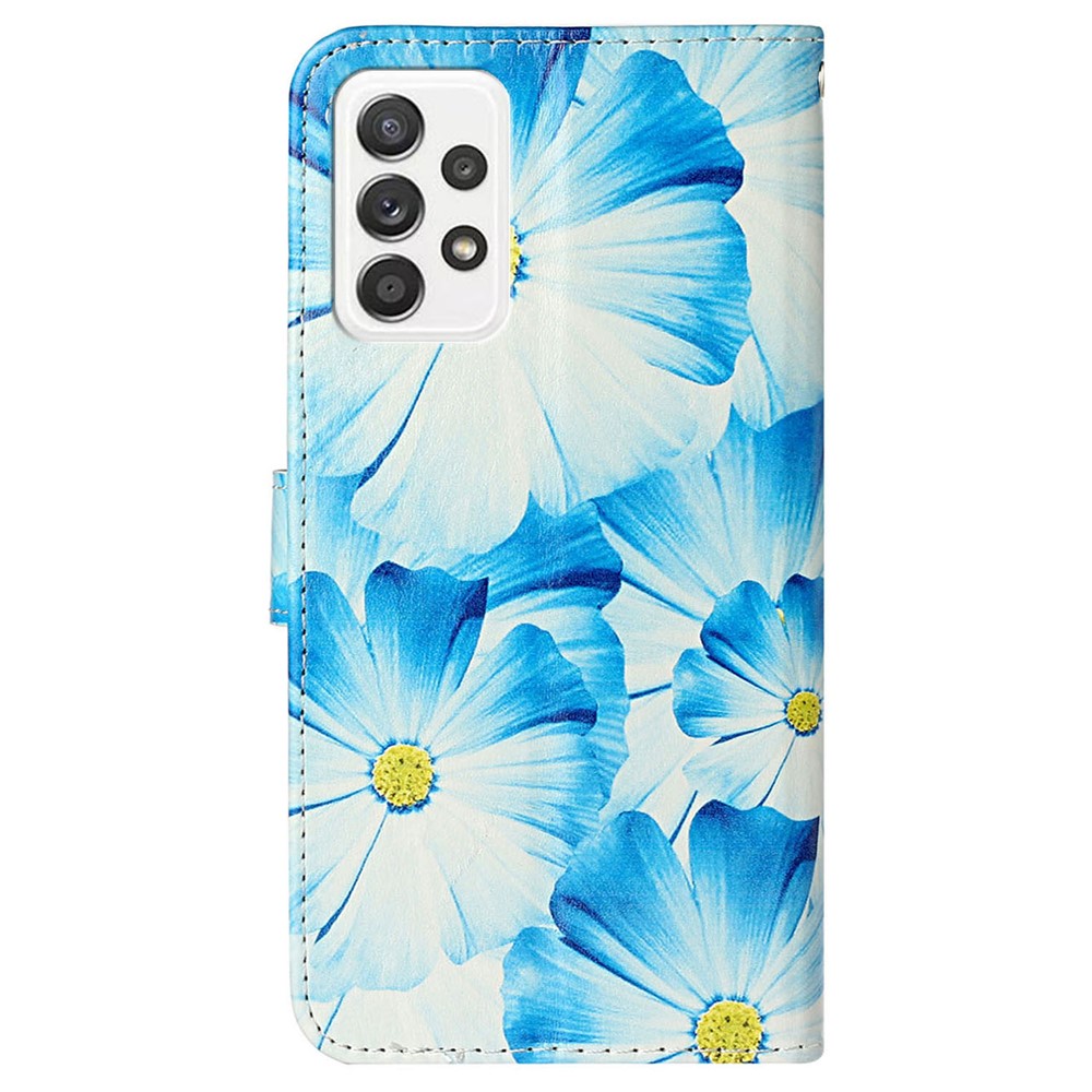 Pattern Printing PU Leather + TPU Magnetic Clasp Phone Cover Case with Foldable Stand Wallet for Samsung Galaxy A33 5G - Orchids-3