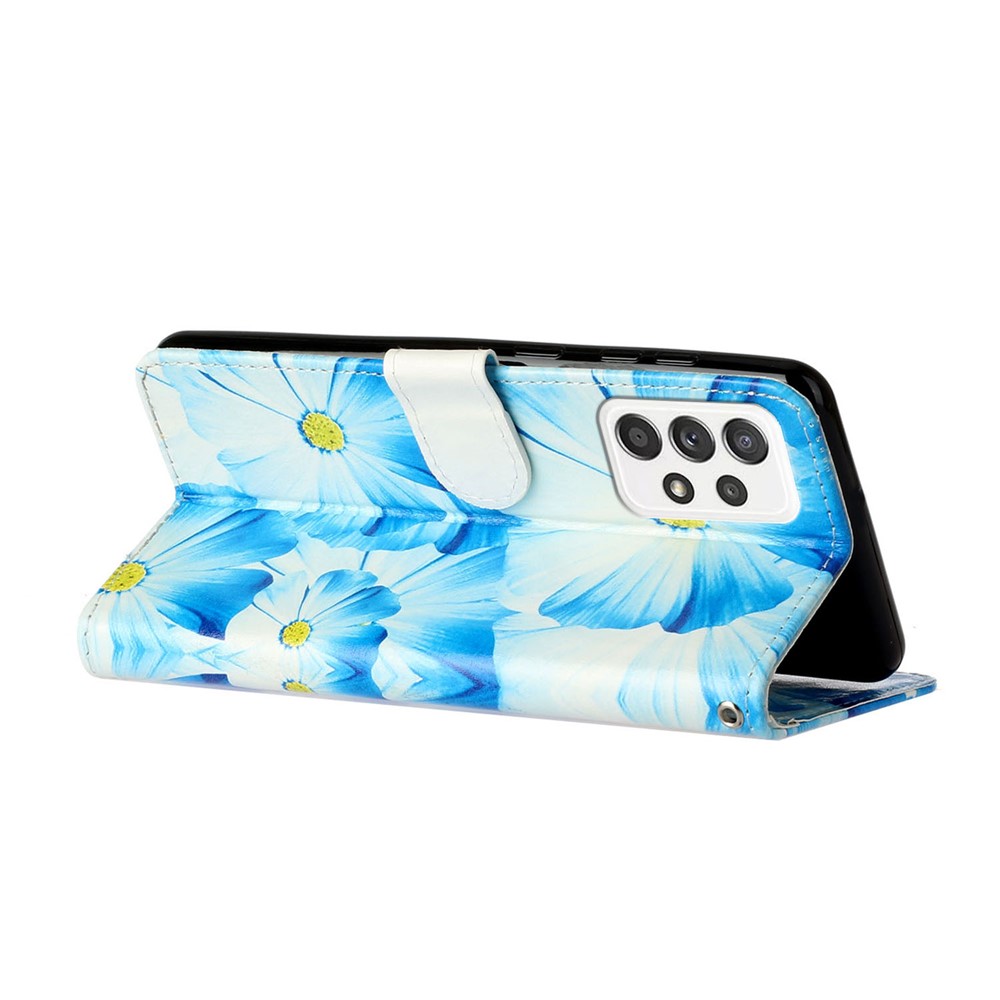 Pattern Printing PU Leather + TPU Magnetic Clasp Phone Cover Case with Foldable Stand Wallet for Samsung Galaxy A33 5G - Orchids-5