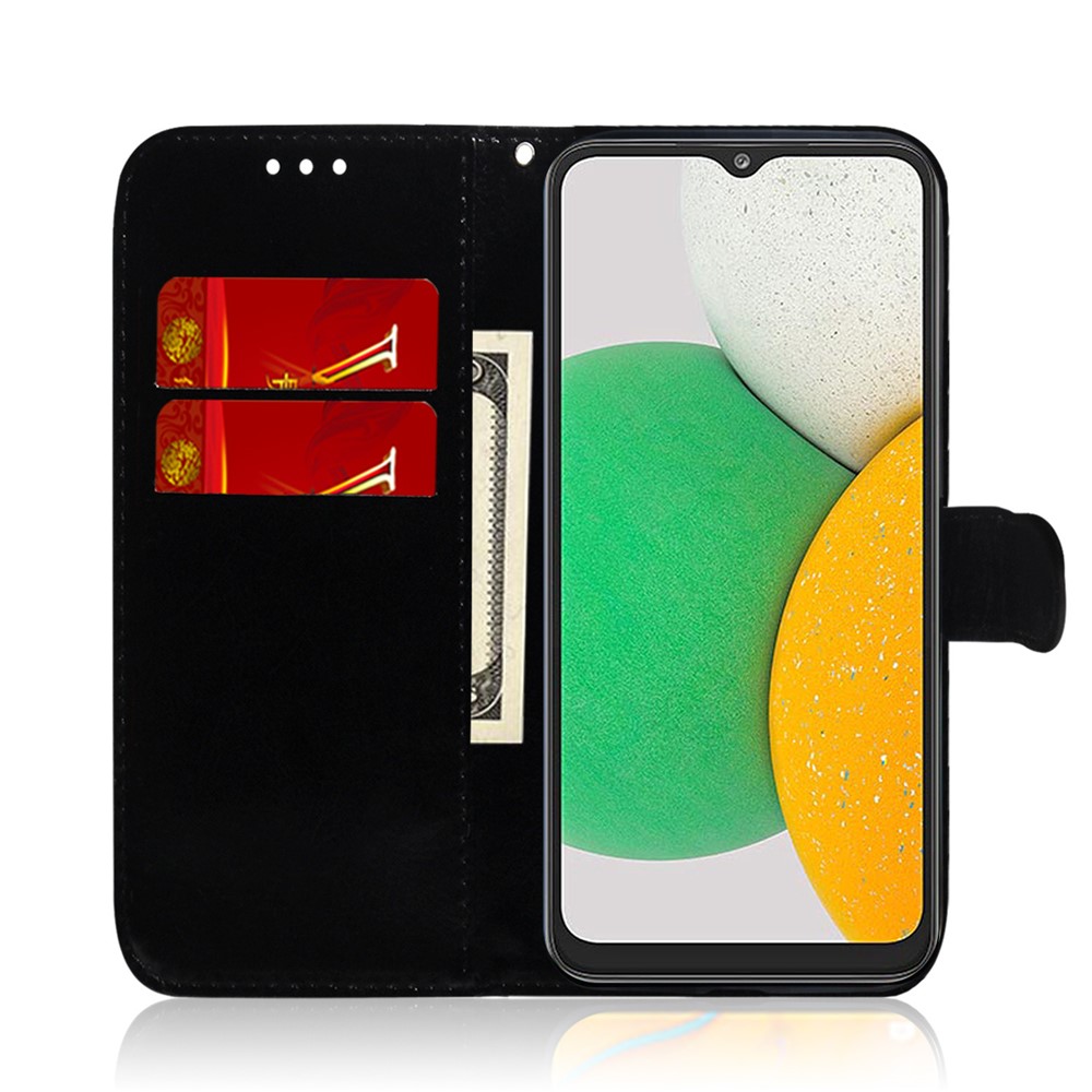 Folio Flip Mirror-like Surface PU Leather + TPU Stand Wallet Function Phone Case for Samsung Galaxy A13 4G - Purple-4