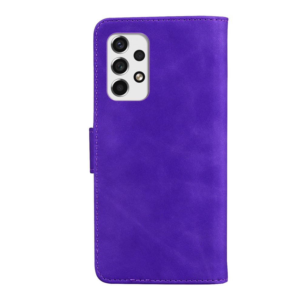 PU Leather Cover Full Protection Stand Wallet Folio Flip Phone Case for Samsung Galaxy A73 5G - Purple-3