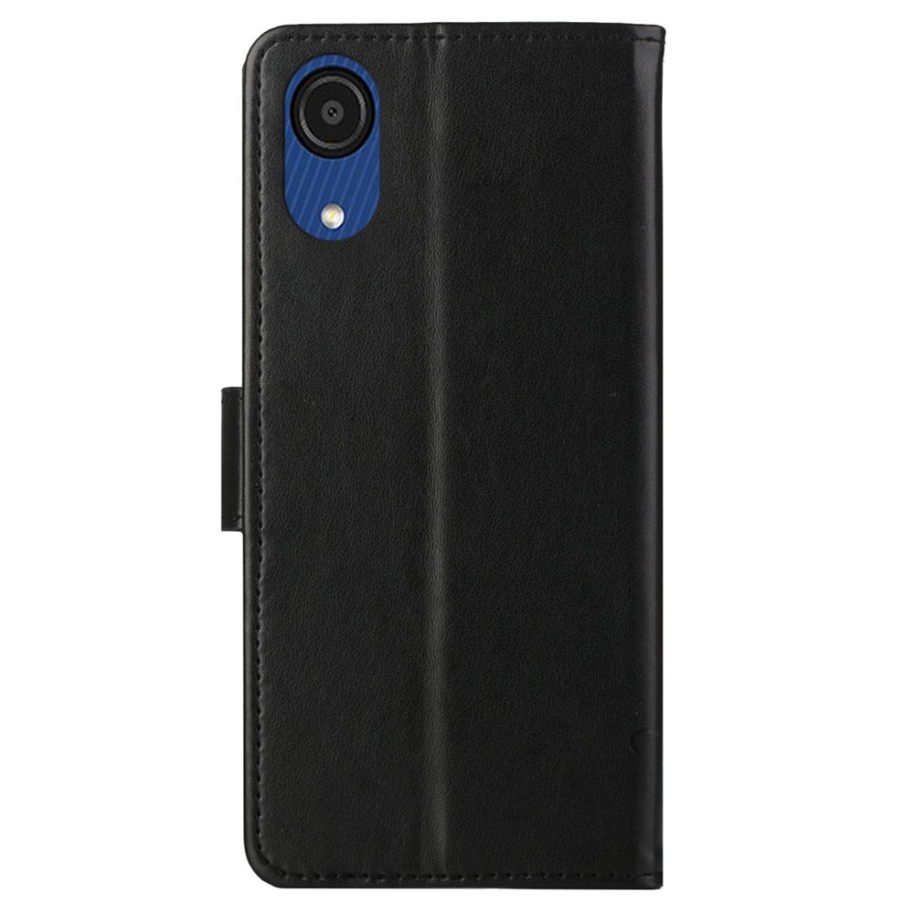 Fashionable Wallet Function Flip Imprinted Butterflies Flower PU Leather Scratch-resistant Phone Case Stand Shell for Samsung Galaxy A03 Core - Black-4