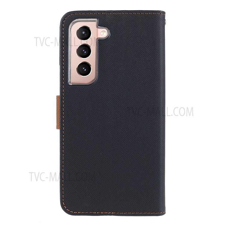 ROAR Twill Grain Cloth Texture PU Leather Wallet Phone Case Stand Flip Protective Cover for Samsung Galaxy S22+ 5G - Black-3