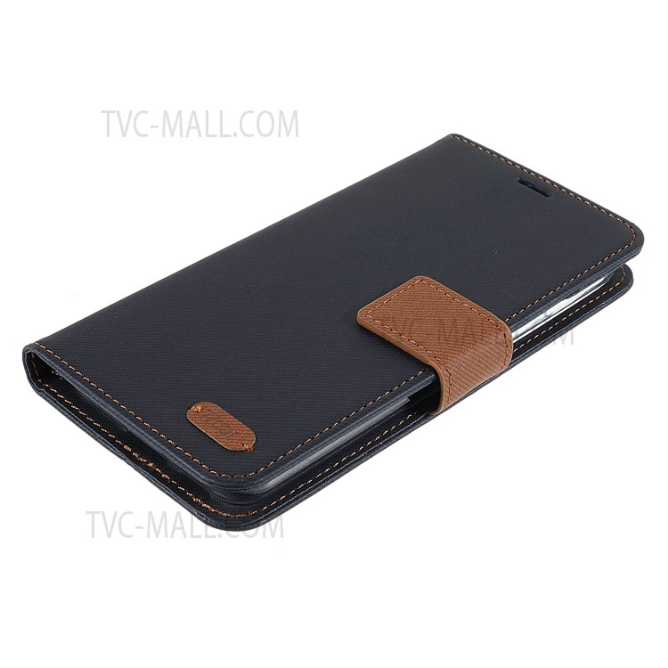 ROAR Twill Grain Cloth Texture PU Leather Wallet Phone Case Stand Flip Protective Cover for Samsung Galaxy S22+ 5G - Black-4