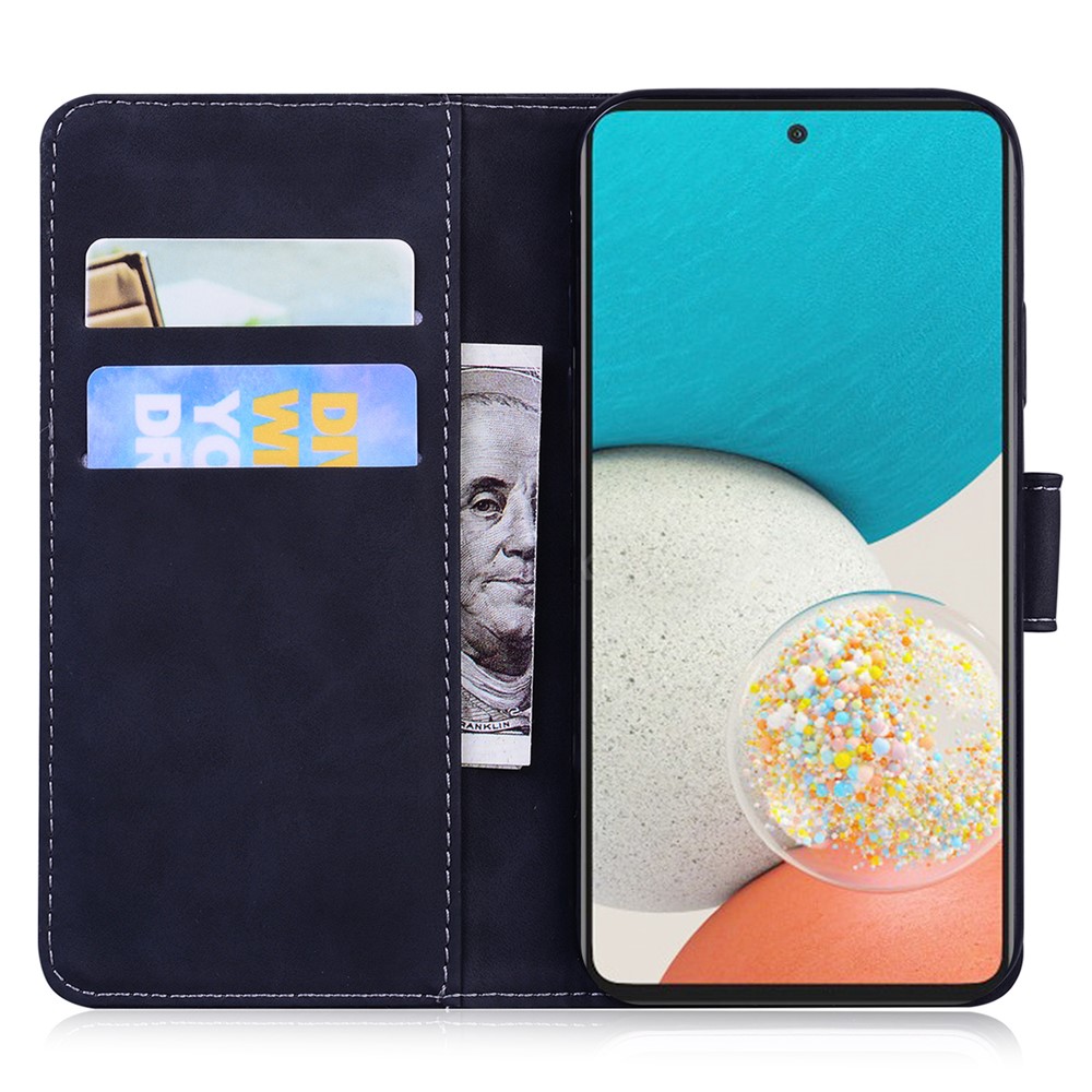Wallet Flip Mobile Phone Cover Imprinting Tiger Pattern Leather Case with Stand for Samsung Galaxy A73 5G - Black-5