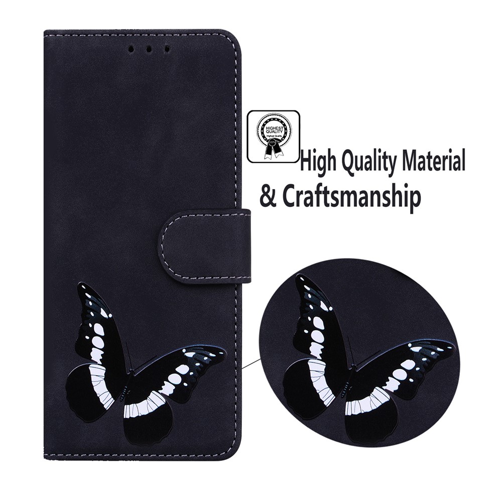 PU Leather + TPU Double Protection Case Skin Touch Feeling Butterfly Printing Stand Phone Cover with Wallet for Samsung Galaxy A03 (166.5 x 75.98 x 9.14mm) - Black-4