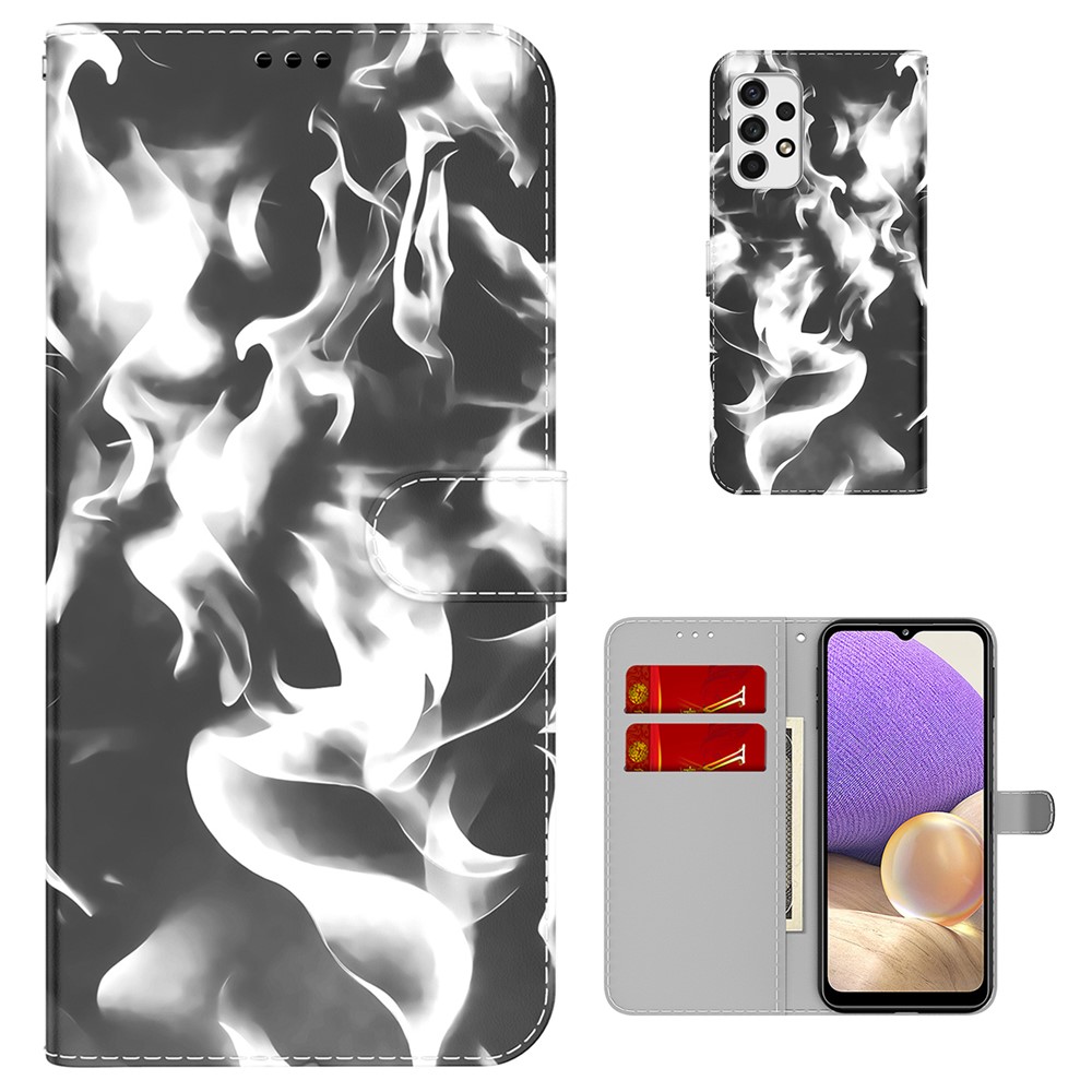 Scratch-resistant Fog Pattern Printing PU Leather Magnetic Closure Flip Mobile Phone Cover Wallet for Samsung Galaxy A33 5G - Black-9