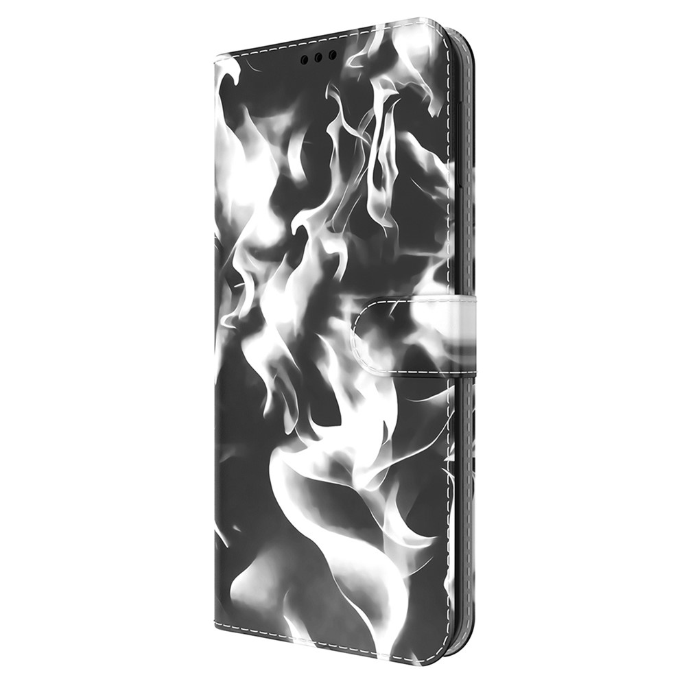 Scratch-resistant Fog Pattern Printing PU Leather Magnetic Closure Flip Mobile Phone Cover Wallet for Samsung Galaxy A33 5G - Black-2