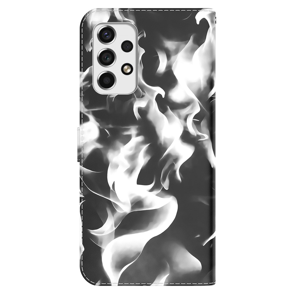 Scratch-resistant Fog Pattern Printing PU Leather Magnetic Closure Flip Mobile Phone Cover Wallet for Samsung Galaxy A33 5G - Black-3