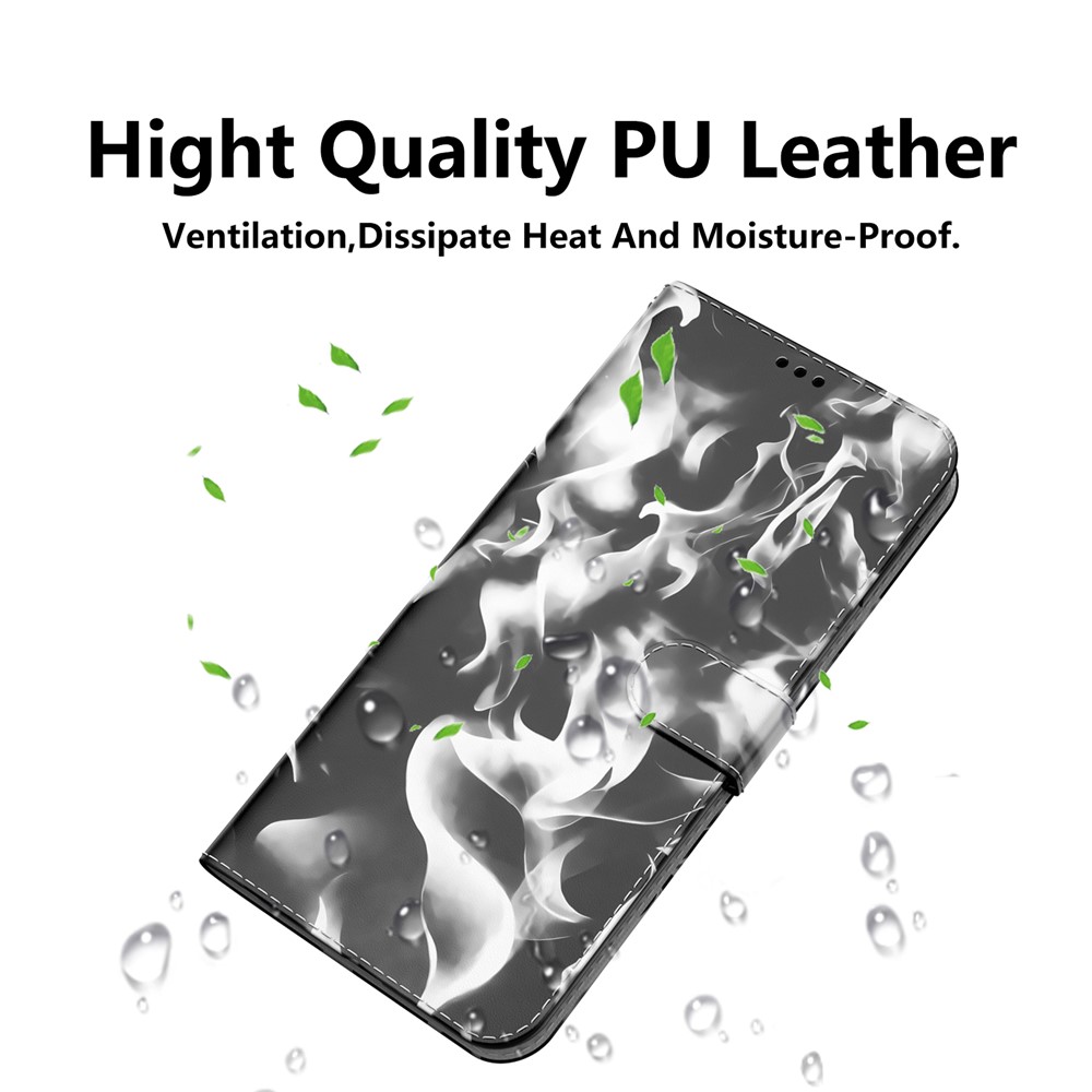 Scratch-resistant Fog Pattern Printing PU Leather Magnetic Closure Flip Mobile Phone Cover Wallet for Samsung Galaxy A33 5G - Black-6