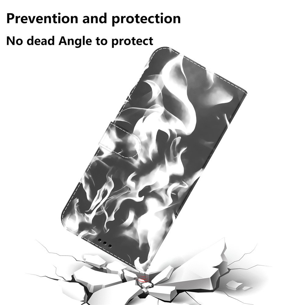 Scratch-resistant Fog Pattern Printing PU Leather Magnetic Closure Flip Mobile Phone Cover Wallet for Samsung Galaxy A33 5G - Black-7