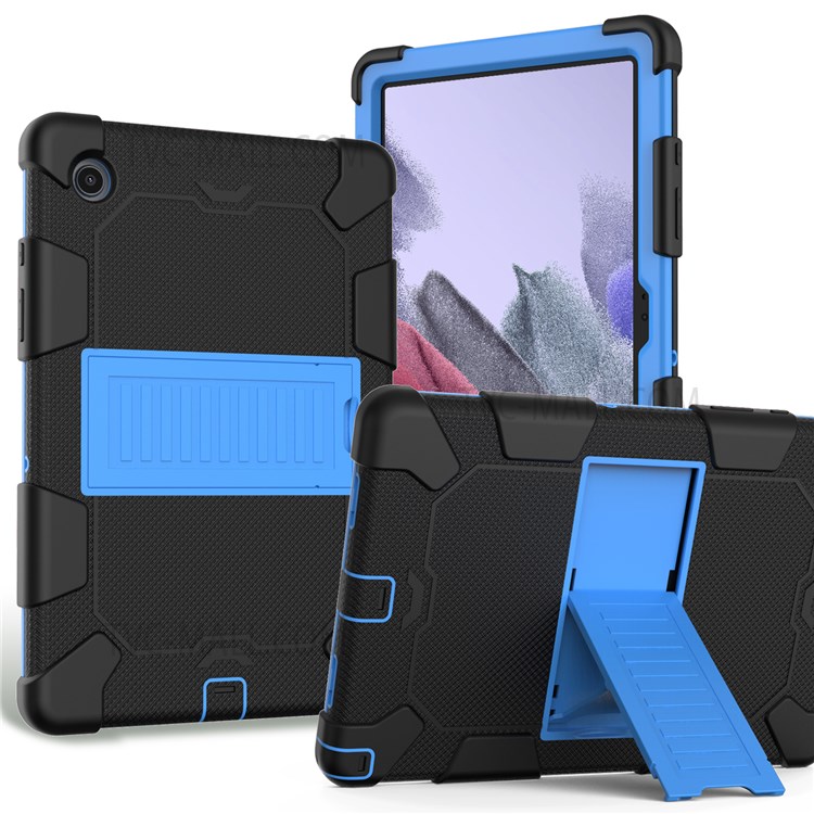 Heavy Duty Hybrid Shockproof Dual Color Silicone + PC Tablet Bracket Kickstand Case for Samsung Galaxy Tab A8 10.5 (2021) - Black/Blue-1