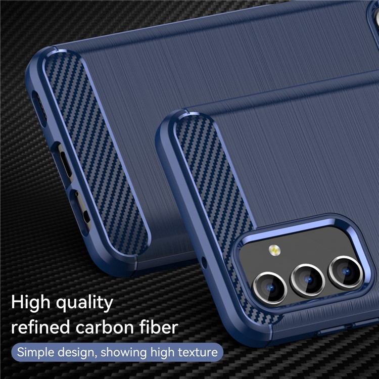 Para Samsung Galaxy A13 4G/5G 1.8 mm Textura de Fibra de Carbono Case TPU TPU Free Free-free Scratch Surfuled Phone Protective Cubierta Protectora - Azul-2