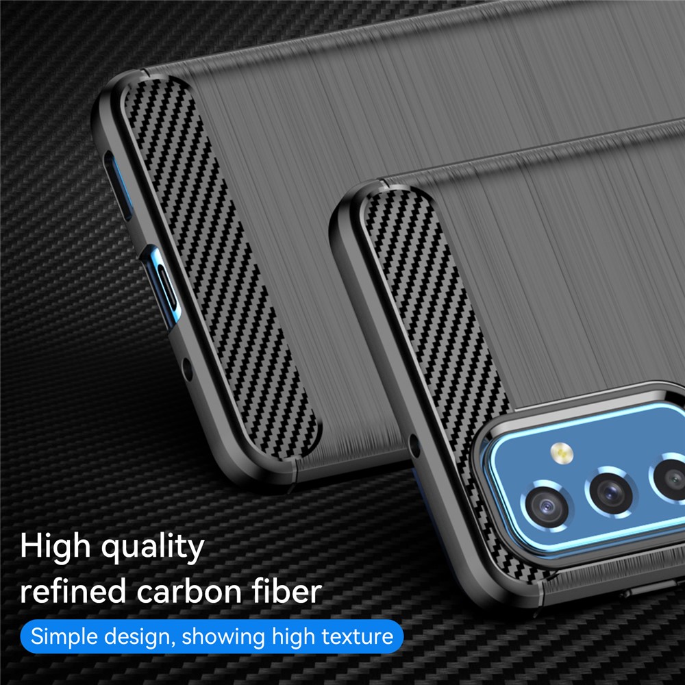 Heat Dissipation TPU Case 1.8mm Brushed Surface Carbon Fiber Texture Phone Cover for Samsung Galaxy M52 5G - Black-2