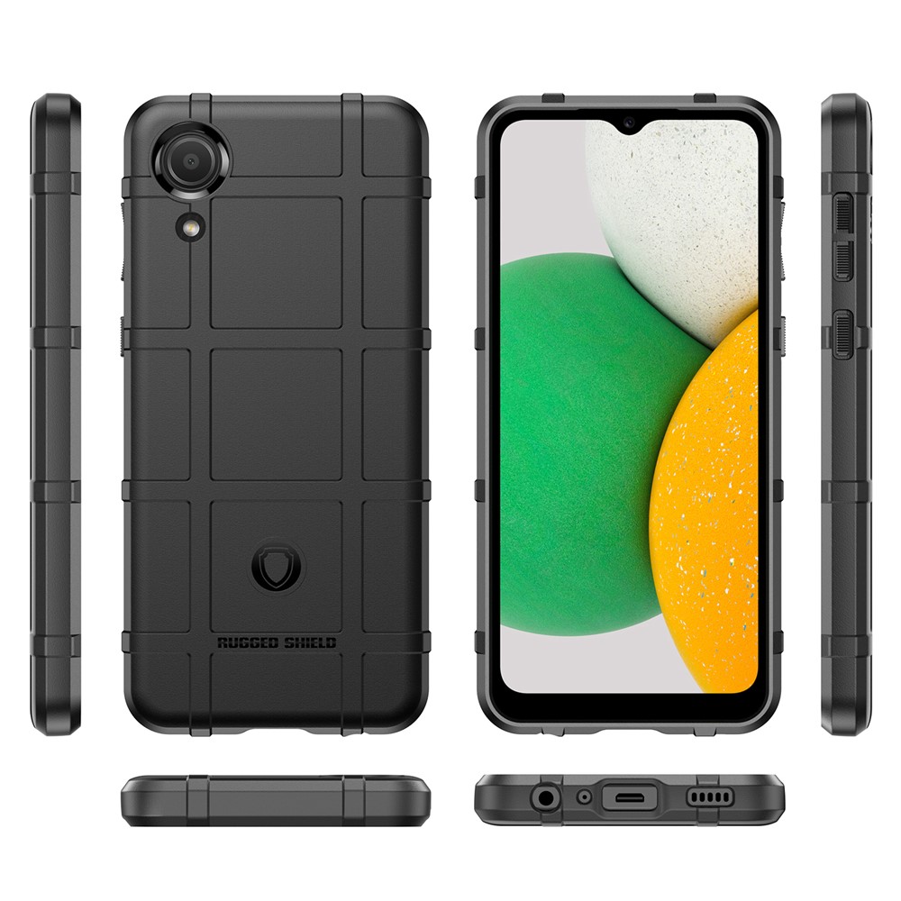 Rugged Square Grid Design Anti-fall Thickened TPU Cover Protective Phone Case for Samsung Galaxy A03 Core - Black-8