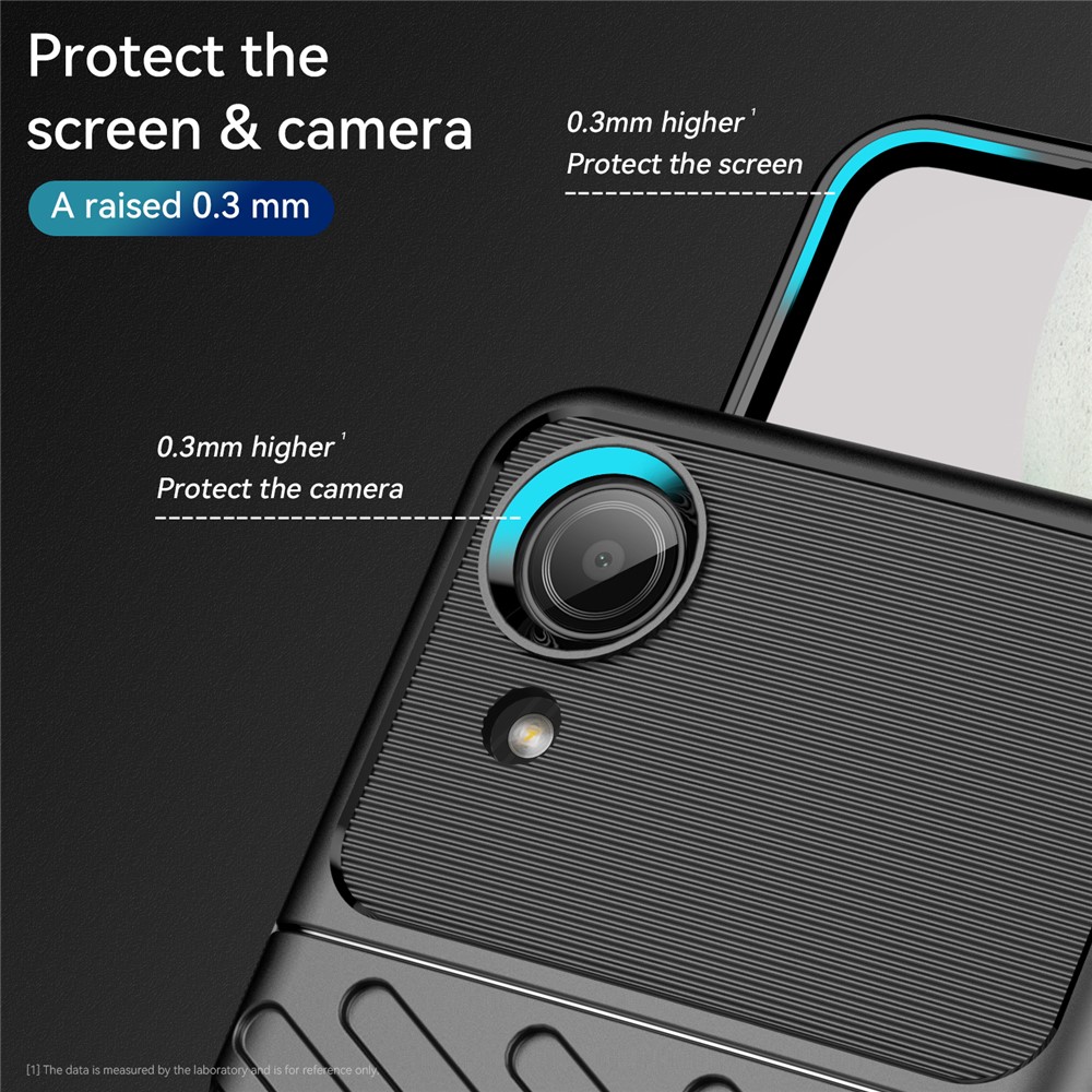 Textura de Textura Tressão Trustres Expermeira TPU Capa de Chupe de Chupe de Proteção Case Para Samsung Galaxy A03 Core - Preto