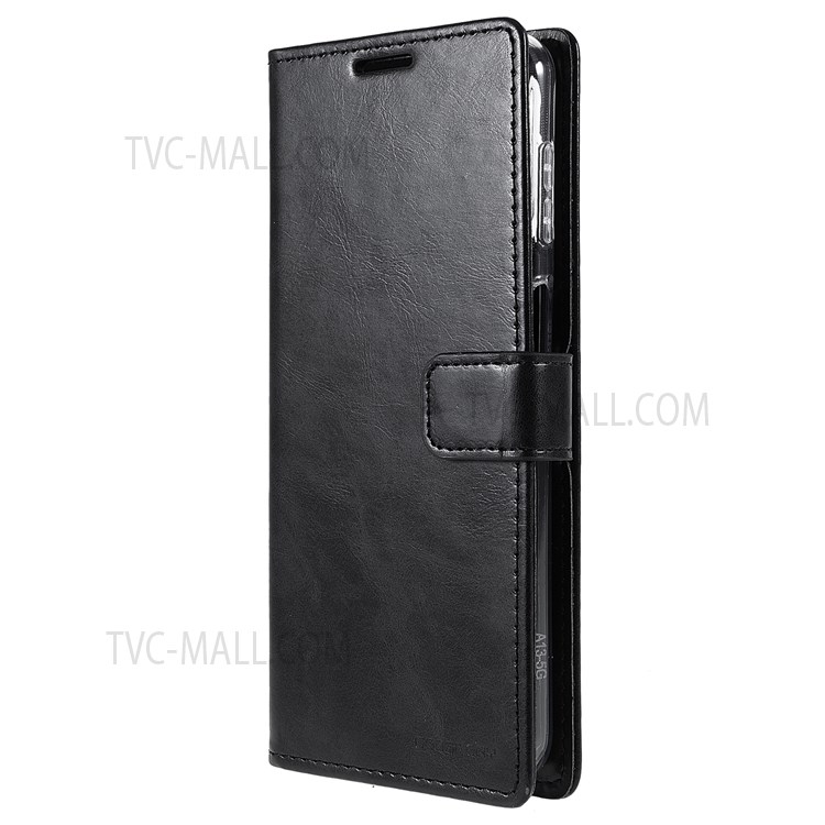 MERCURY GOOSPERY Blue Moon PU Leather Attached TPU Folio Stand Flip Wallet Phone Case for Samsung Galaxy A13 5G - Black-2