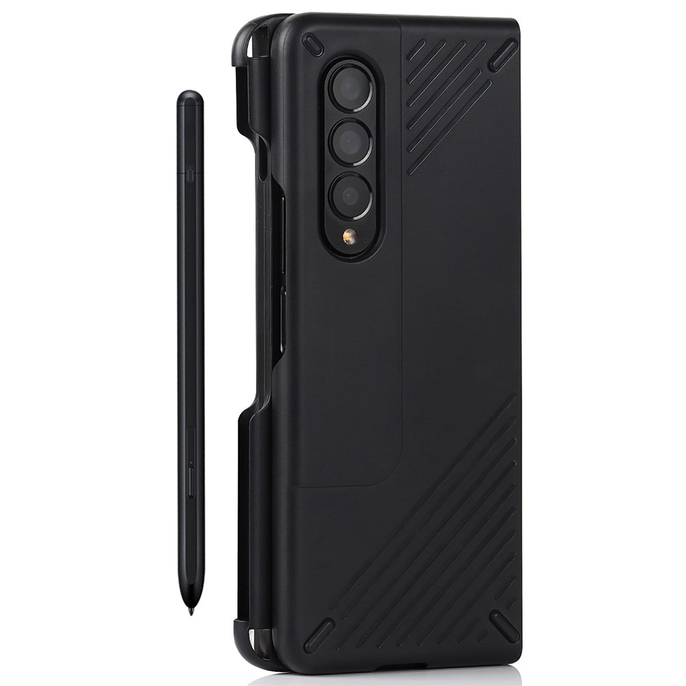 Estuche de Teléfono Plegable de PC Duro Anti-scratch Con Ranura de Lápiz de Lápiz Para Stylus Para Samsung Galaxy Z Fold3 5G