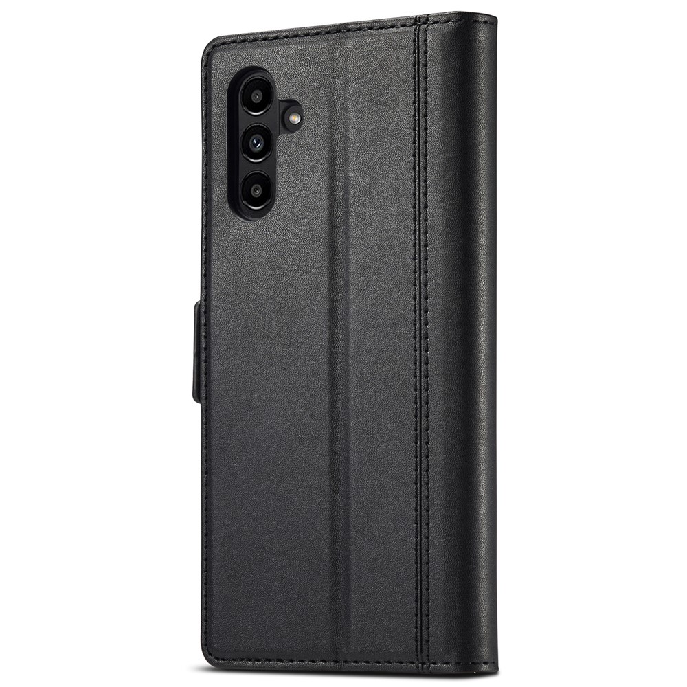 LC.IMEEKE PU Leather Cover Stand Wallet Double Magnetic Clasps Phone Case Shell for Samsung Galaxy A13 5G - Black-3