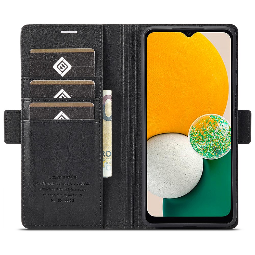 LC.IMEEKE PU Leather Cover Stand Wallet Double Magnetic Clasps Phone Case Shell for Samsung Galaxy A13 5G - Black-5